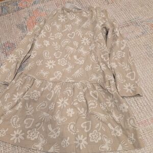 Charming Beige Floral Kids Dress